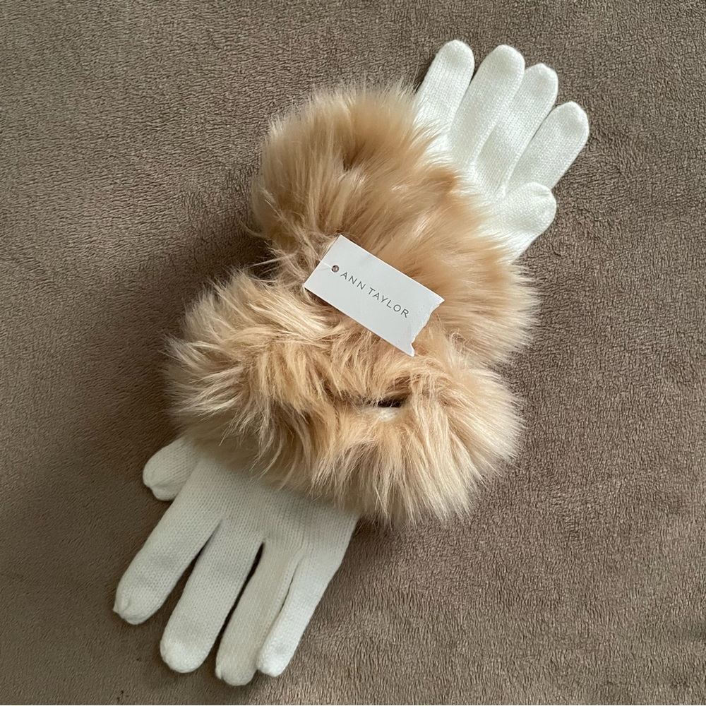 Ann Taylor Faux Fur Trimmed Gloves
